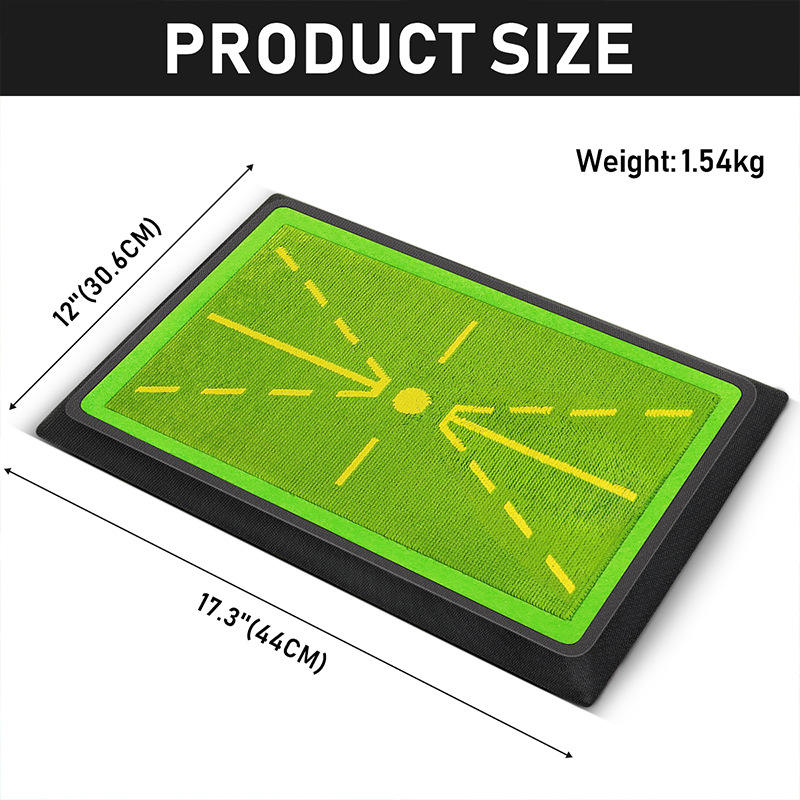 Golf strike-feedback mat dimensions and weight
